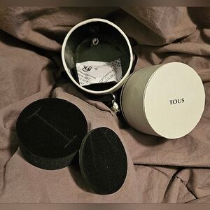 NWT TOUS Grey Gray Bear EMPTY Gift Jewelry Bell Box Small Ring Packaging Storage